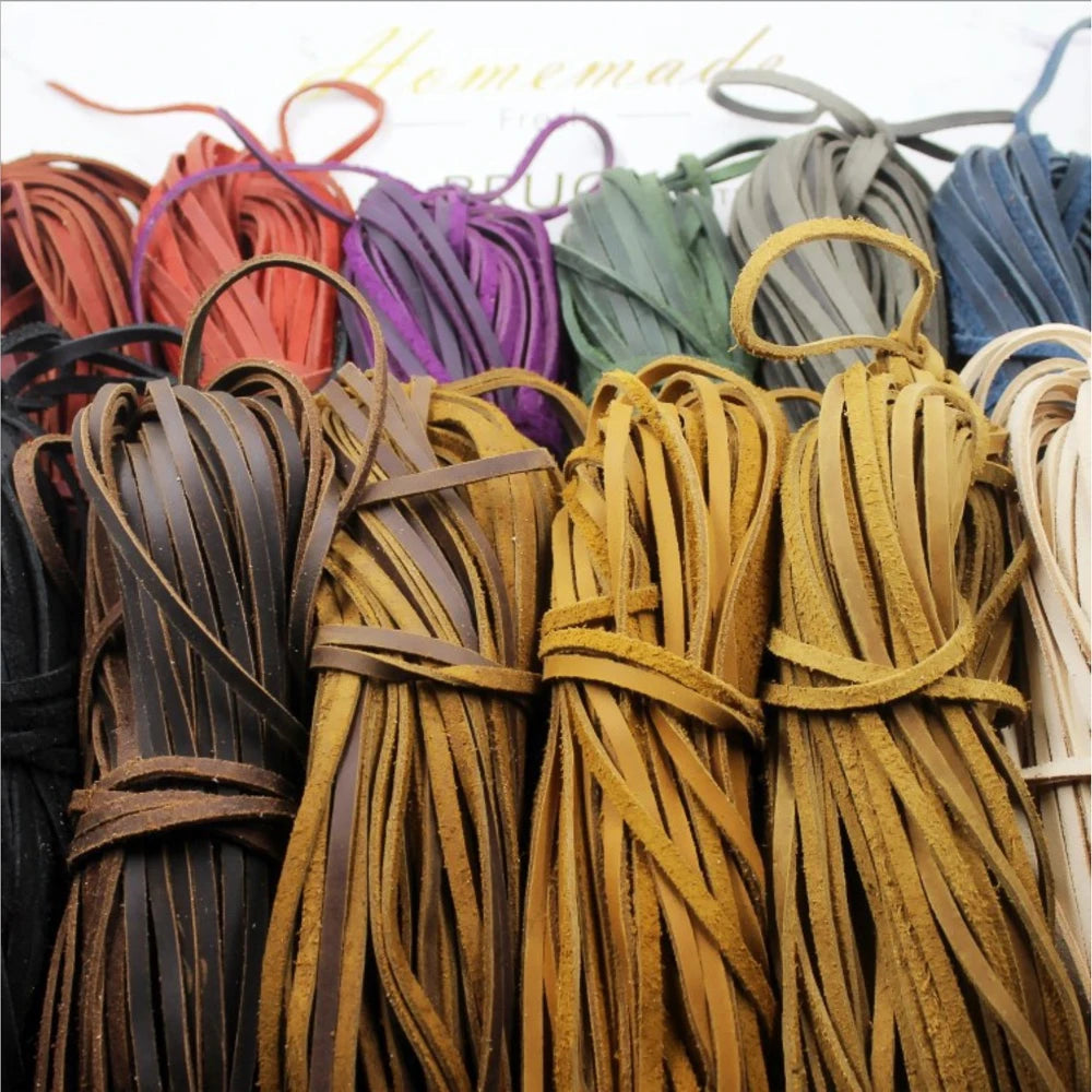 Flat Leather Jewelry Cord String Lace Rope DIY Necklace Bracelet Finding