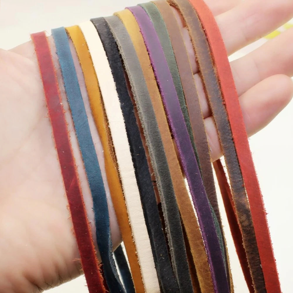 Flat Leather Jewelry Cord String Lace Rope DIY Necklace Bracelet Finding
