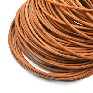 2M Vintage Brown Cowhide Leather Cord Strip Round Rope String DIY Bracelet