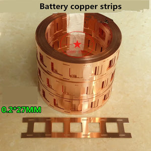 2P 18650 Copper Strips Welded Sheet Bracket 0.2mm*27mm
