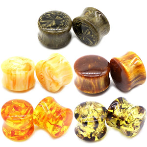 2PC Acrylic Ear Plugs Flesh Tunnels Round Saddle Ear Stretcher Gauge Expanders