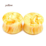 2PC Acrylic Ear Plugs Flesh Tunnels Round Saddle Ear Stretcher Gauge Expanders