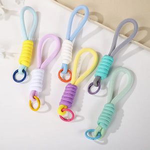 Braided Lanyard Keychain for Phone Case Women Anti Lost Knot Rope Strap