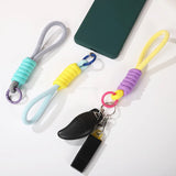 Braided Lanyard Keychain for Phone Case Women Anti Lost Knot Rope Strap