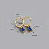 2PC Stainless Steel Zircon Small Hoop Earrings Wedding Jewelry Gift