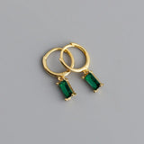2PC Stainless Steel Zircon Small Hoop Earrings Wedding Jewelry Gift