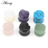 Flower Stone Ear Plugs Gauges Earrings Ear Plug Flesh Tunnel Piercing