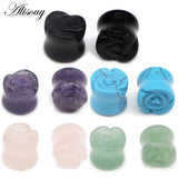Flower Stone Ear Plugs Gauges Earrings Ear Plug Flesh Tunnel Piercing
