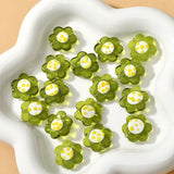 2PC Hand-painted Glass Flower Beads for Jewelry Making