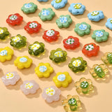 2PC Hand-painted Glass Flower Beads for Jewelry Making