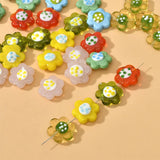 2PC Hand-painted Glass Flower Beads for Jewelry Making