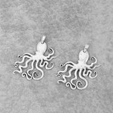 2PC Large Octopus Squid Charms Pendants for Necklace Jewelry Making 82x67mm
