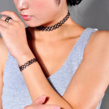 2PC Girls Elastic Vintage Stretch Tattoo Choker Necklace Gothic