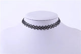 2PC Girls Elastic Vintage Stretch Tattoo Choker Necklace Gothic
