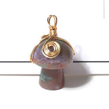 Mini Mushroom Natural Stone Pendant for Jewelry Making