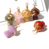Mini Mushroom Natural Stone Pendant for Jewelry Making