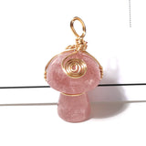 Mini Mushroom Natural Stone Pendant for Jewelry Making