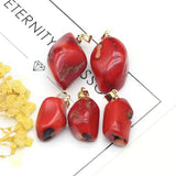 Natural Sea Bamboo Red Coral Pendant for Jewelry Making