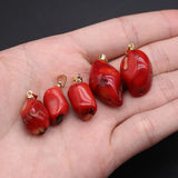 Natural Sea Bamboo Red Coral Pendant for Jewelry Making