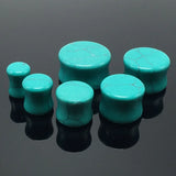 2PC Turquoise Stone Ear Plugs Gauges Tunnel Piercing Expander