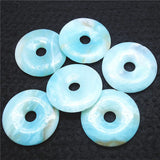 Round Amazonite Stone Pendant for Necklace Making - 30MM 40MM