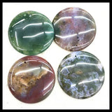 2PC Indian Agate Stone Pendants 40MM 50MM