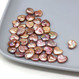 2PC Natural Pearl Bead Freshwater Heart Loose Beads for Jewelry Making