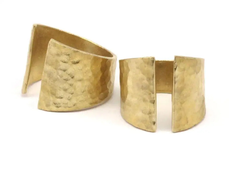 Adjustable Hammered Brass Boho Rings