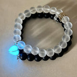 Luminous Heart Magnetic Bracelet Crown Couple Charm Adjustable Matching Bracelet