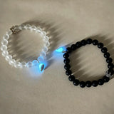 Luminous Heart Magnetic Bracelet Crown Couple Charm Adjustable Matching Bracelet