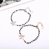 Love Heart Star Beaded Bracelets Set For Women Crystal Silvery Bracelet Pairs