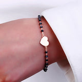 Love Heart Star Beaded Bracelets Set For Women Crystal Silvery Bracelet Pairs