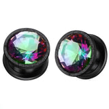 Stainless Steel Crystal Ear Gauge Plug And Tunnel 4-25Mm Shell Steel Ear Tunnel