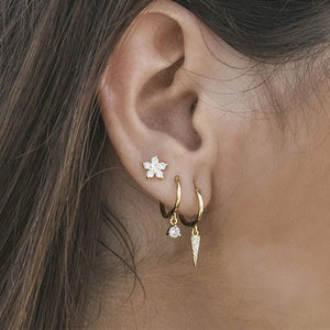 Tiny Hoop Earrings Stainless Steel Zirconia Piercing Jewelry