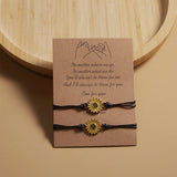 2PC Sunflower Daisy Bracelet Adjustable Bangle Vintage Jewelry Friendship
