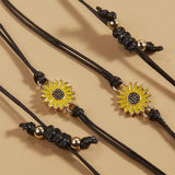 2PC Sunflower Daisy Bracelet Adjustable Bangle Vintage Jewelry Friendship
