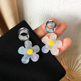 2PC Sweety Flower Ear Plugs Tunnels Stainless Steel Piercing Body Jewelry Dangle