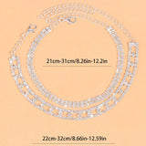 Rhinestone Tennis Anklet Bracelets Boho Foot Jewelry