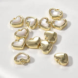 2PCS 10*11mm Plated Love Necklace Bracelet Pendant with Shell Charms
