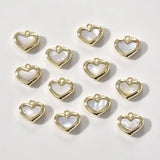 2PCS 10*11mm Plated Love Necklace Bracelet Pendant with Shell Charms