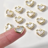 2PCS 10*11mm Plated Love Necklace Bracelet Pendant with Shell Charms