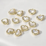 2PCS 10*11mm Plated Love Necklace Bracelet Pendant with Shell Charms
