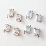2PCS 10*19mm Stars Zircon Pendant Charms for Jewelry Making