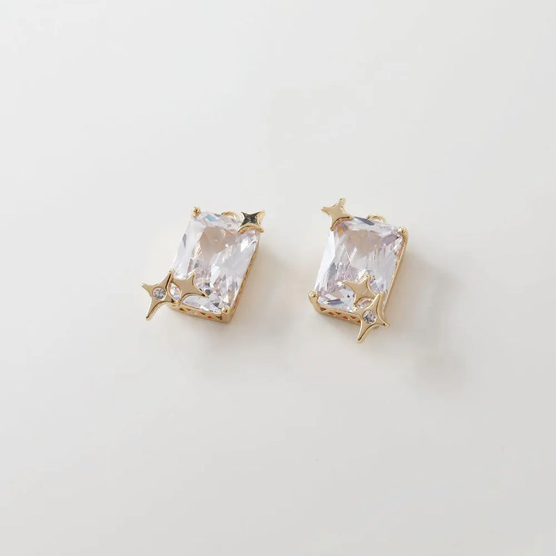 2PCS 10*19mm Stars Zircon Pendant Charms for Jewelry Making