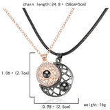 2PCS Sun&Moon Projection Necklaces Couple Necklace Gift