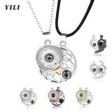 2PCS Sun&Moon Projection Necklaces Couple Necklace Gift