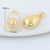 2PCS 11*18MM 14K Brass Shell Drop Charms Pendants Jewelry Making