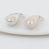2PCS 11*18MM 14K Brass Shell Drop Charms Pendants Jewelry Making