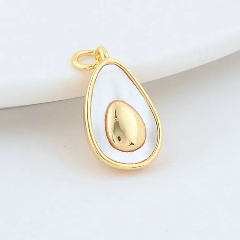2PCS 11*18MM 14K Brass Shell Drop Charms Pendants Jewelry Making