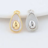 2PCS 11*18MM 14K Brass Shell Drop Charms Pendants Jewelry Making